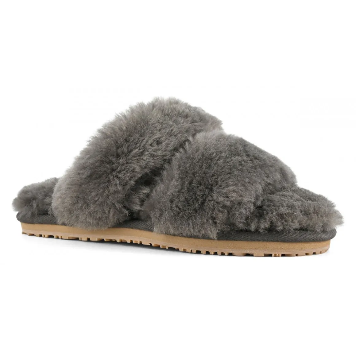 2 Stripes Sheepskin Fur Slipper