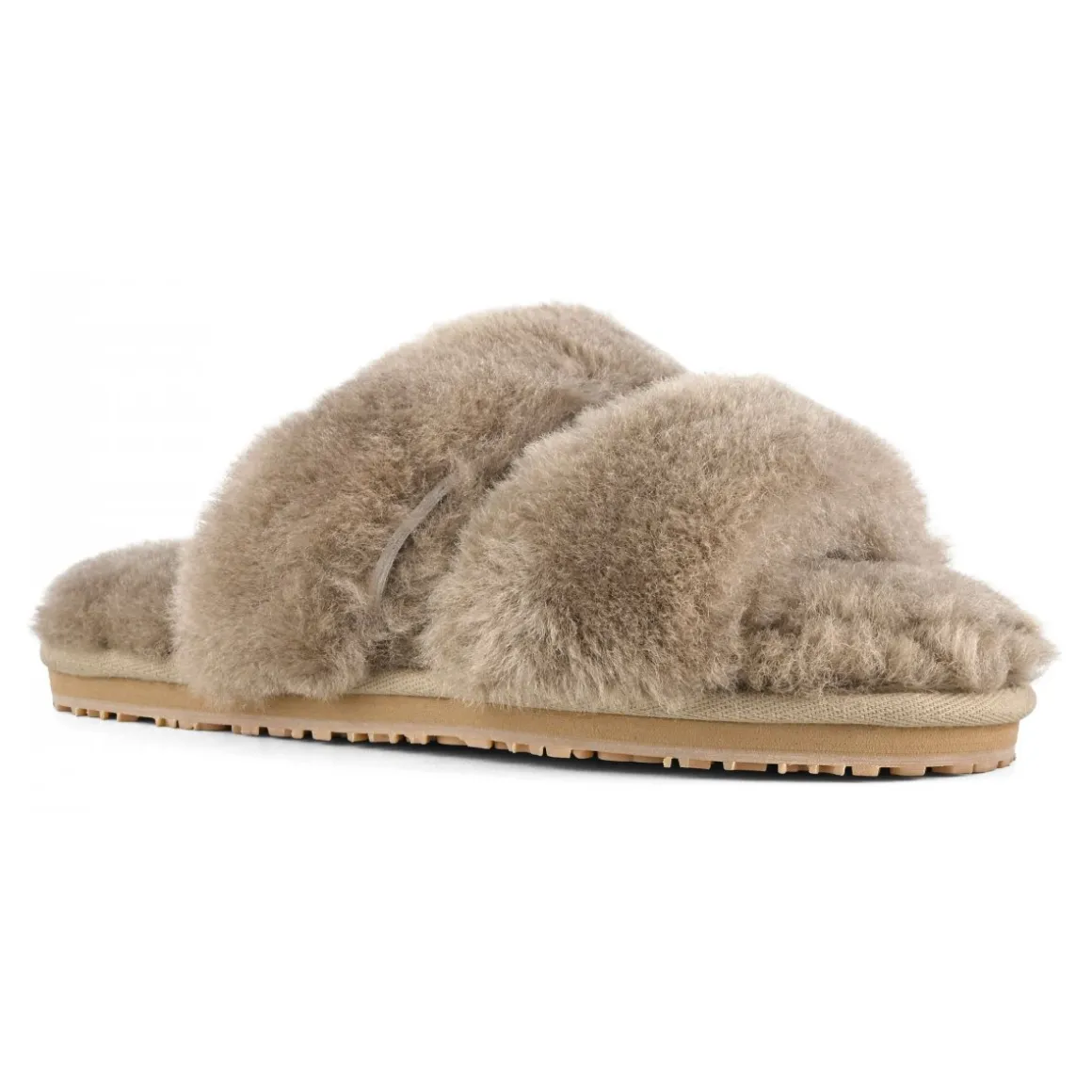 2 Stripes Sheepskin Fur Slipper