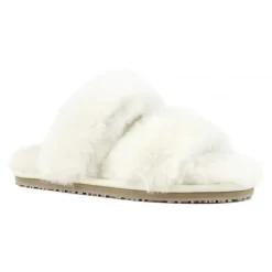 2 Stripes Sheepskin Fur Slipper