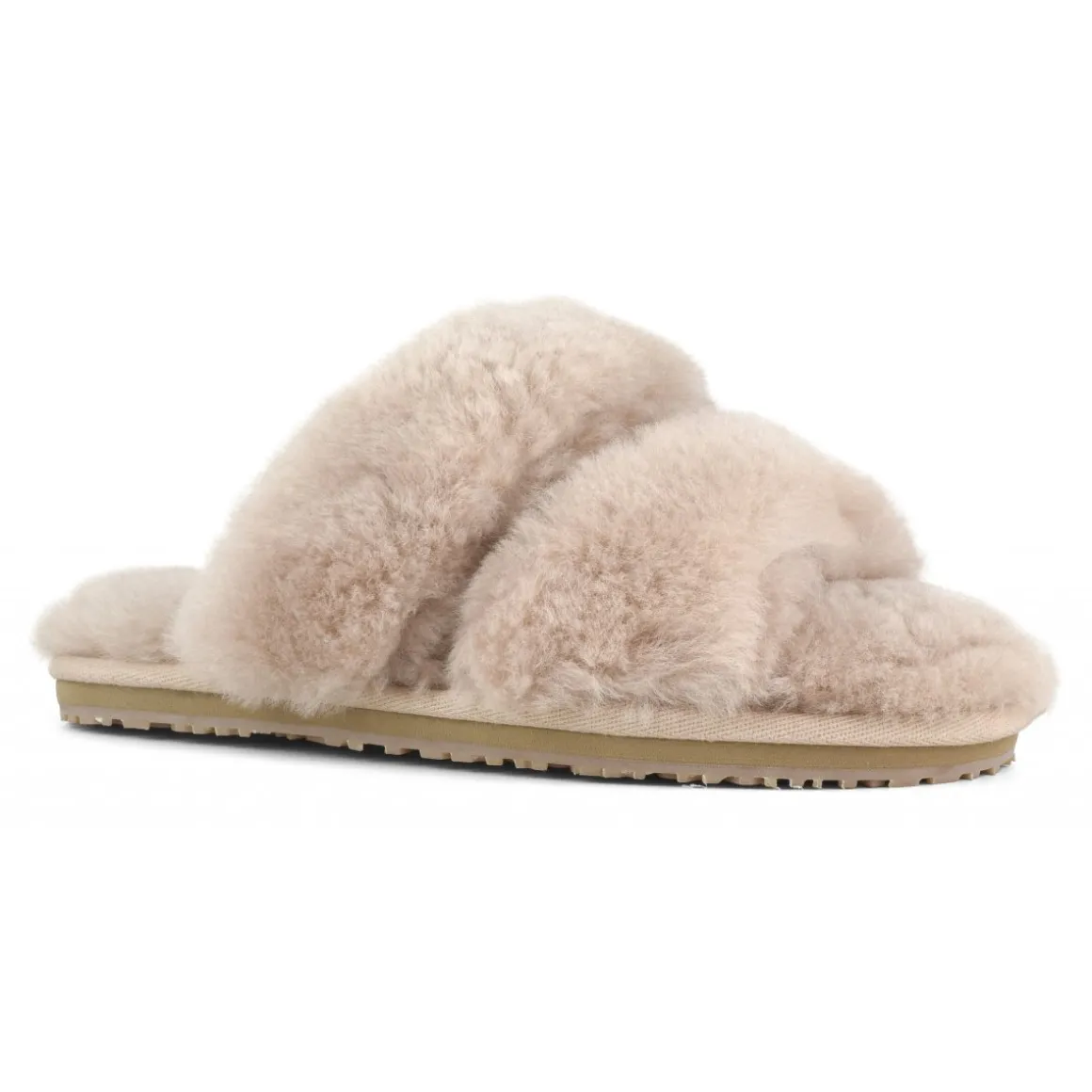 2 Stripes Sheepskin Fur Slipper