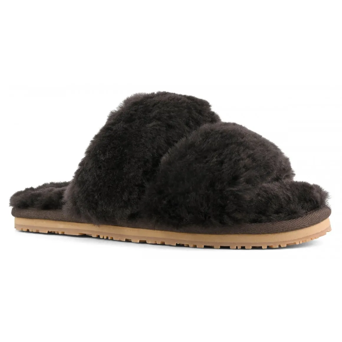2 Stripes Sheepskin Fur Slipper
