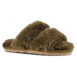 2 Stripes Sheepskin Fur Slipper