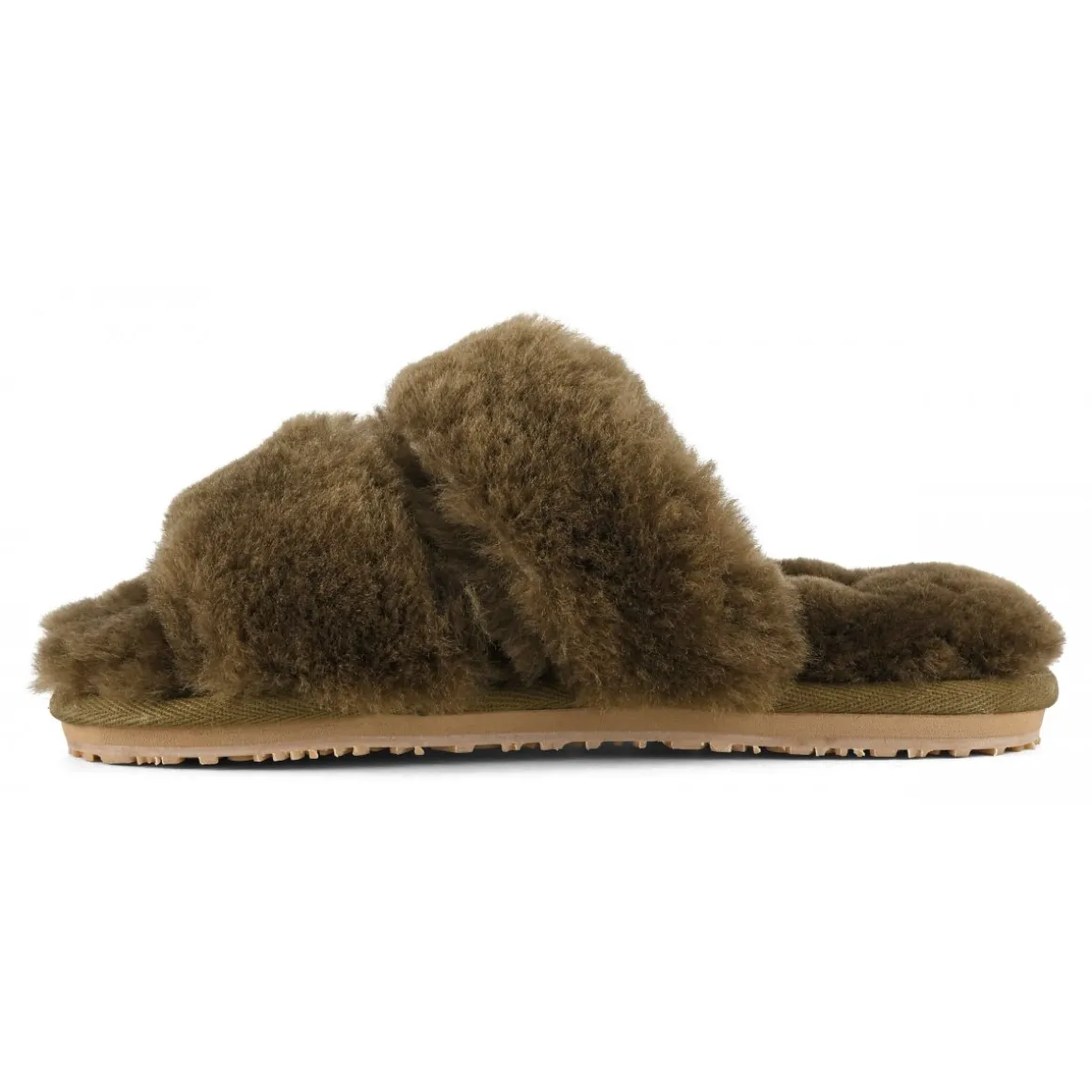 2 Stripes Sheepskin Fur Slipper