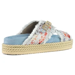 Criss-cross Rope Sandal Metallic Denim
