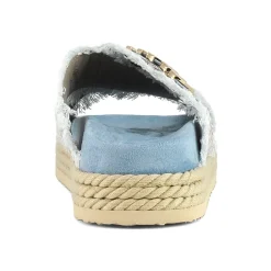Criss-cross Rope Sandal Metallic Denim