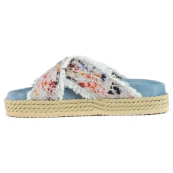 Criss-cross Rope Sandal Metallic Denim