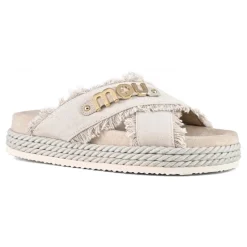 Criss-cross Rope Sandal Recycled Canvas
