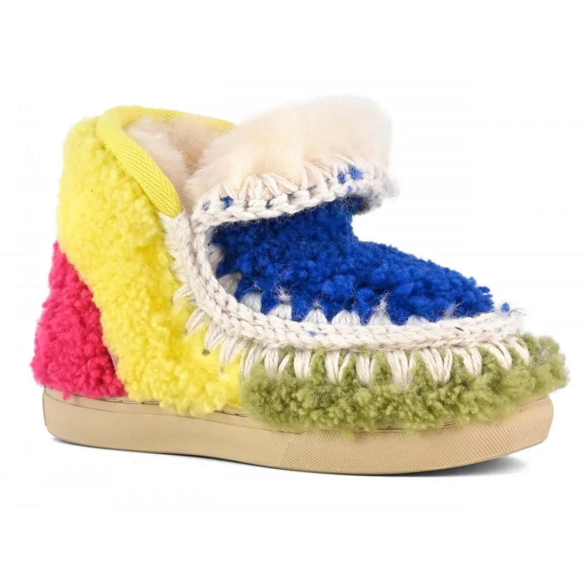 Kids Sneaker Curly Sheepskin Patchwork