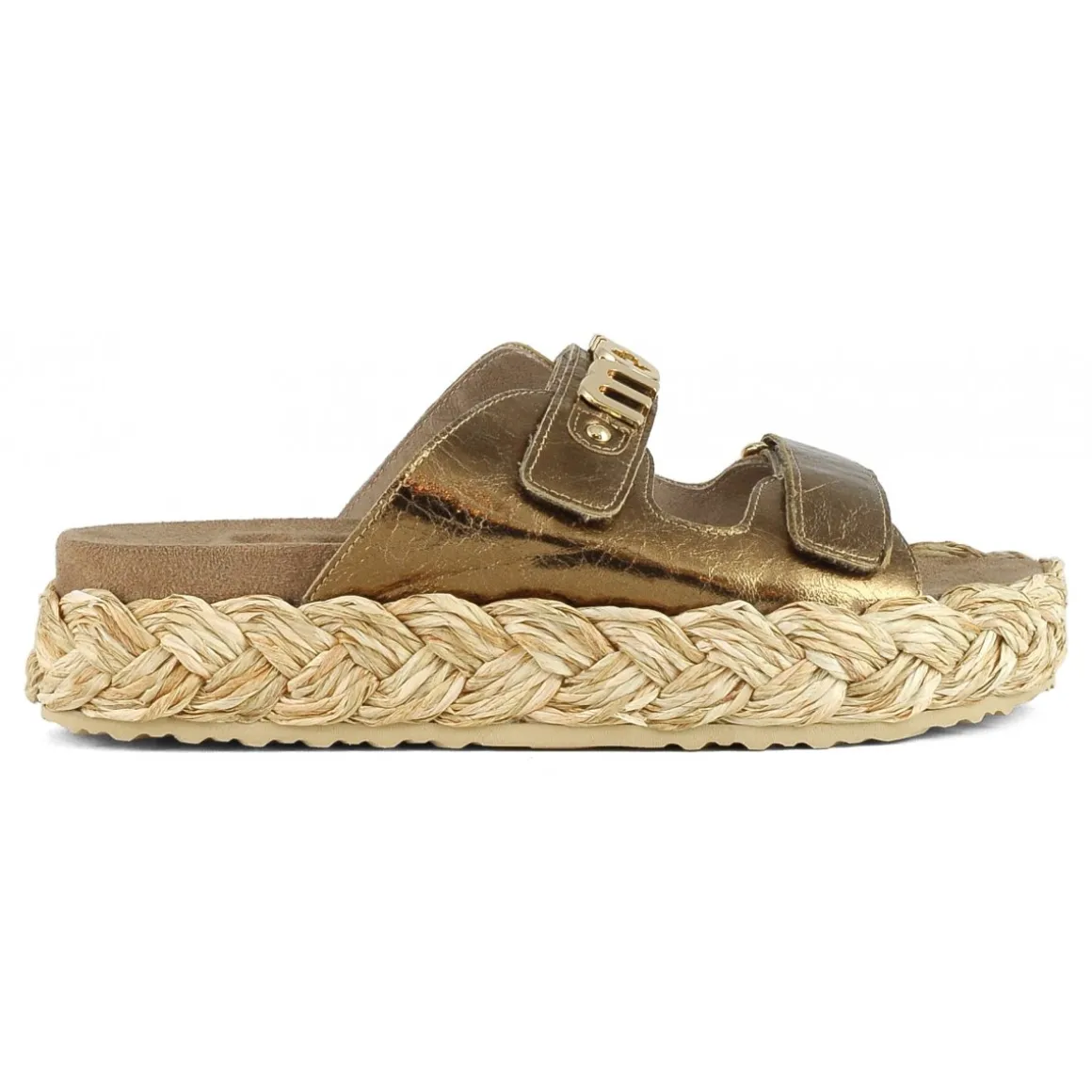 Raffia Braid Sandal Leather Upper