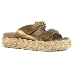 Raffia Braid Sandal Leather Upper