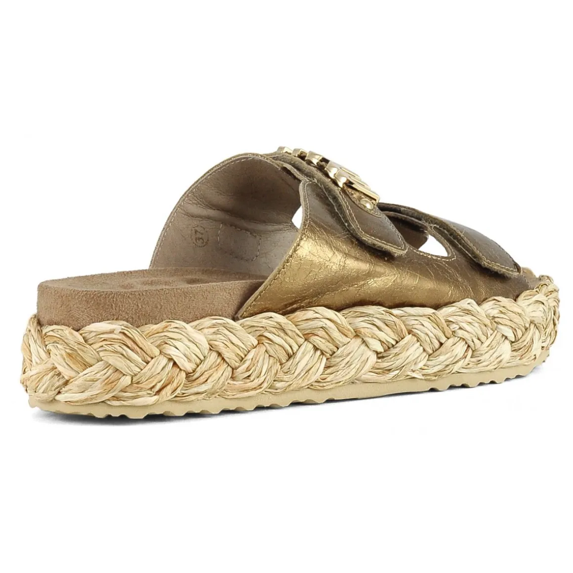 Raffia Braid Sandal Leather Upper