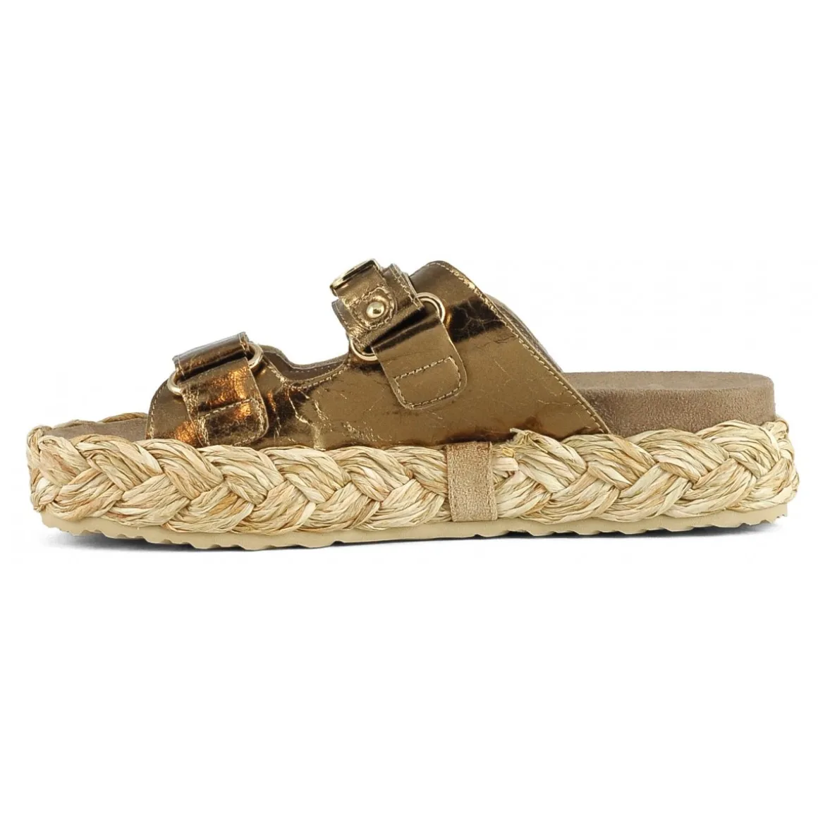 Raffia Braid Sandal Leather Upper