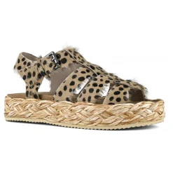 Raffia Braid Sandal Pony Hair Upper