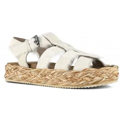Raffia Braid Sandal Pony Hair Upper