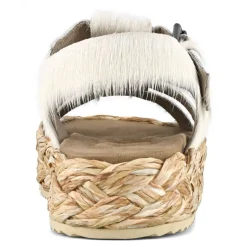 Raffia Braid Sandal Pony Hair Upper