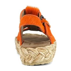 Raffia Braid Sandal Pony Hair Upper
