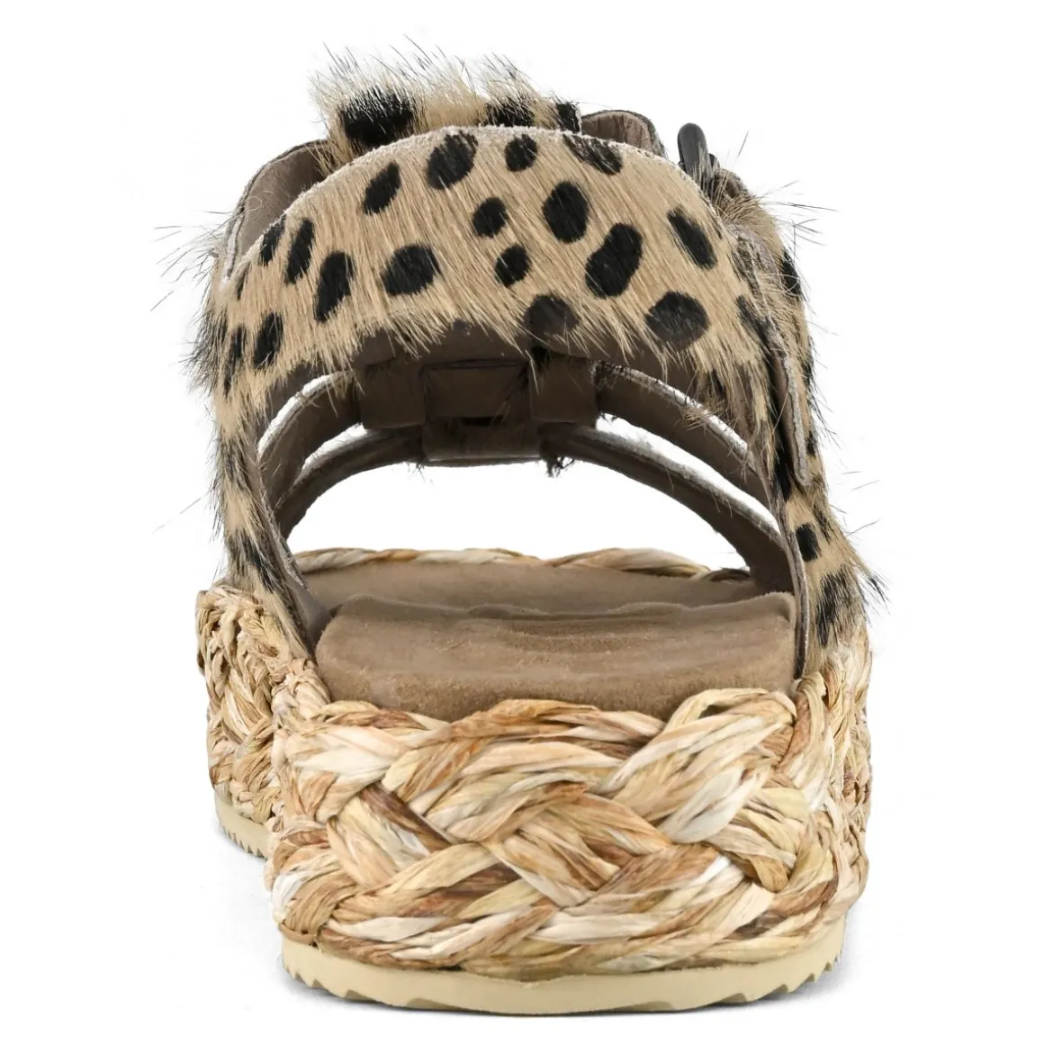 Raffia Braid Sandal Pony Hair Upper