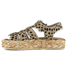 Raffia Braid Sandal Pony Hair Upper