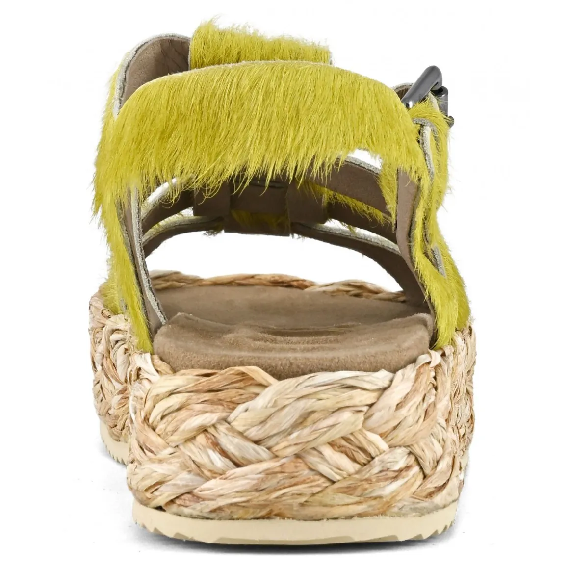Raffia Braid Sandal Pony Hair Upper